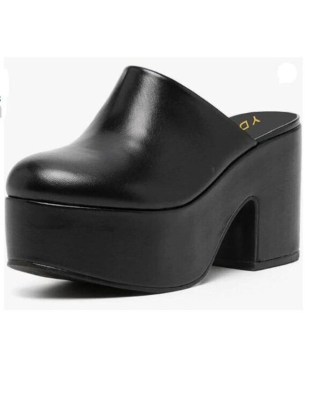 YDN Women Casual Block Heel Mules Cozy Platform Chunky Sandals Closed Toe Black